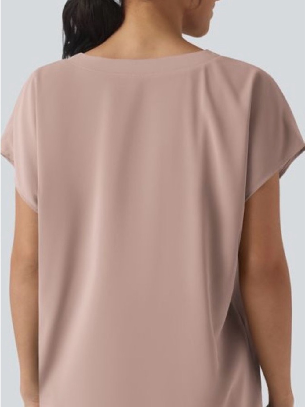HALARA V-Neck Draped Blouse - Dusty Rose - Picture 4 of 5